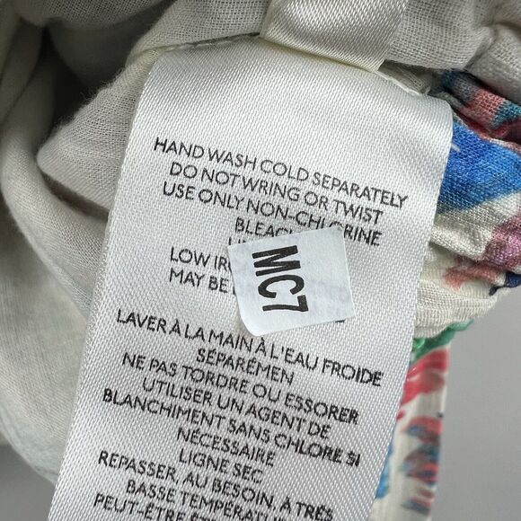 Anthropologie Floral Plunging V Long Sleeve Crop Top Size L Large Tie Back - Picture 13 of 14